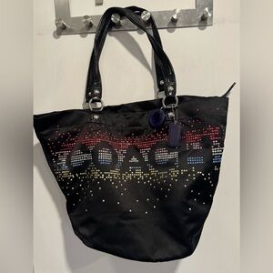 Coach Special Limited Edition Rhinestone Sateen purse Poppy Tote purse bag rare